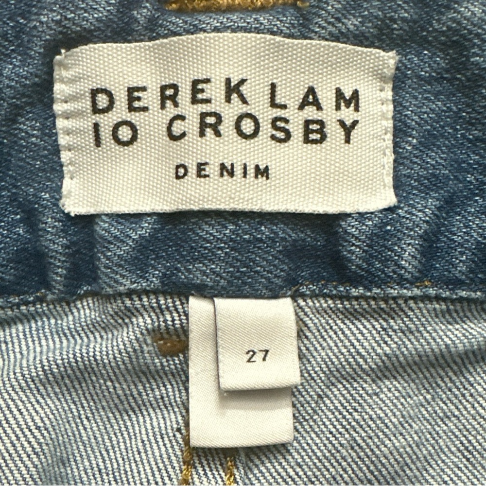 DEREK LAM 10 CROSBY Denim Womens Sz 27 Med Wash High Rise Double Button … - Picture 13 of 16